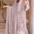 Lavender chiffon suit with embroidery moti work