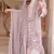 Lavender chiffon suit with embroidery moti work
