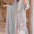 Grey chiffon suit with embroidery moti work