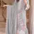 Grey chiffon suit with embroidery moti work