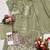 Green chiffon suit with embroidery moti work