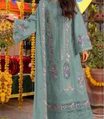 Blue chiffon suit with embroidery sequin work