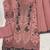 Peach chiffon suit with embroidery sequin work