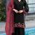 Black maroon satin suit with embroidery sequin work