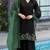 Black green satin suit with embroidery sequin work