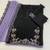 Black lavender satin suit with embroidery sequin work