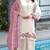 White pink satin suit with embroidery sequin work
