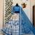 Sky blue colour Digital Print Muslin Cotton Lehenga Choli with Net Dupatta
