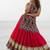 RED COLOUR Navratri Gamthi Work Indo-Western Lehenga Set with Mirror Work
