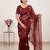 Maroon Color Hand Work Satin Saree