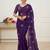 Purple Color Hand Work Satin Saree