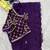 Purple Color Hand Work Satin Saree
