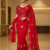 Red Color Hand Work Satin Saree