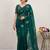 Teal Color Hand Work Satin Saree