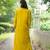 Women yellow premium crystal silk subtle chid and moti cutdana work on the collar and near the hemline kurta set