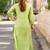 Women green premium crystal silk enhanced with fine sitara and thread work   kurta set