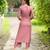 Women dusty rose pink premium crystal silk enhanced  kurta set