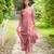 Women dusty rose pink premium crystal silk enhanced  kurta set