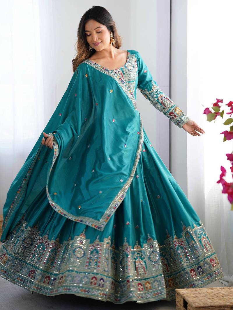 Designer crepe silk lehenga choli for women