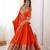 Orange crepe silk lehenga choli for women