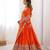 Orange crepe silk lehenga choli for women