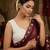 Maroon Color Beads And White Pearl Work Silk Blend Saree