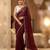 Maroon Color Beads And White Pearl Work Silk Blend Saree