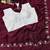 Maroon Color Beads And White Pearl Work Silk Blend Saree