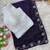 Purple Color Beads And White Pearl Work Silk Blend Saree