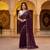 Wine Color Beads And White Pearl Work Silk Blend Saree