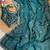 Teal Color embroidery sequence work satin silk saree