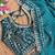 Teal Color embroidery sequence work satin silk saree