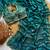 Teal Color embroidery sequence work satin silk saree