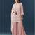 Peach georgette semi stitched wedding suits