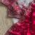 Red Color embroidery sequence work satin silk saree