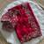 Red Color embroidery sequence work satin silk saree