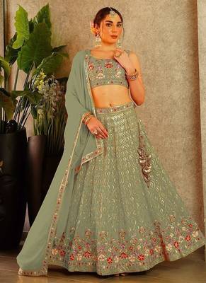 Designer Bollywood Style Wedding Wear Lehenga Choli 1