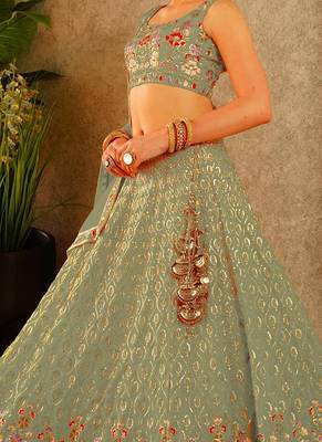 Designer Bollywood Style Wedding Wear Lehenga Choli 2