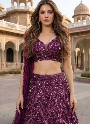 Designer Bollywood Style Wedding Wear Lehenga Choli 2