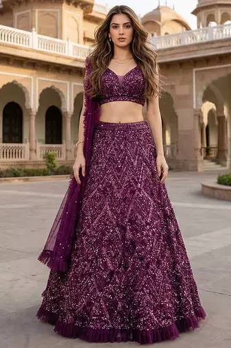 Designer Bollywood Style Wedding Wear Lehenga Choli
