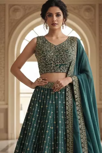 Designer Bollywood Style Wedding Wear Lehenga Choli