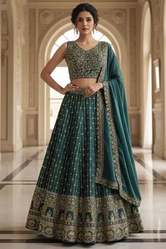 Designer Bollywood Style Wedding Wear Lehenga Choli
