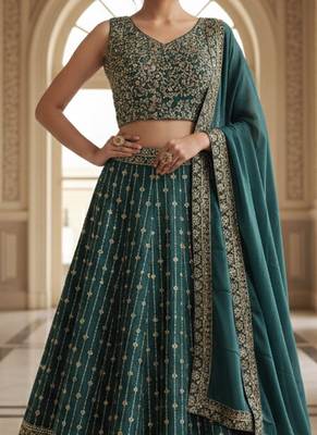 Designer Bollywood Style Wedding Wear Lehenga Choli 4