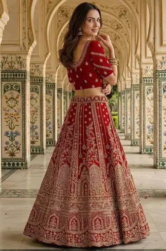 Designer Bollywood Style Wedding Wear Lehenga Choli