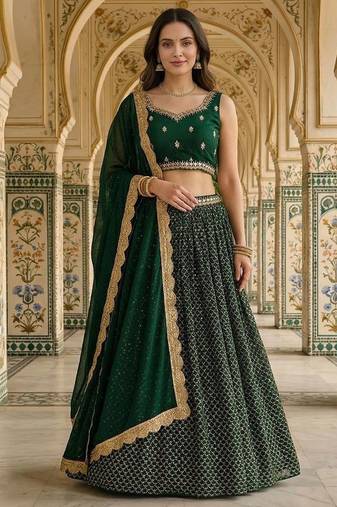 Designer Bollywood Style Wedding Wear Lehenga Choli