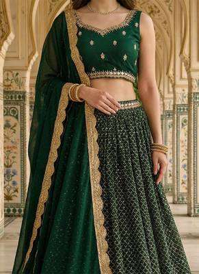 Designer Bollywood Style Wedding Wear Lehenga Choli 3