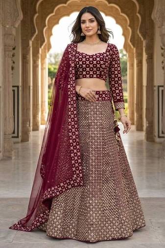 Designer Bollywood Style Wedding Wear Lehenga Choli