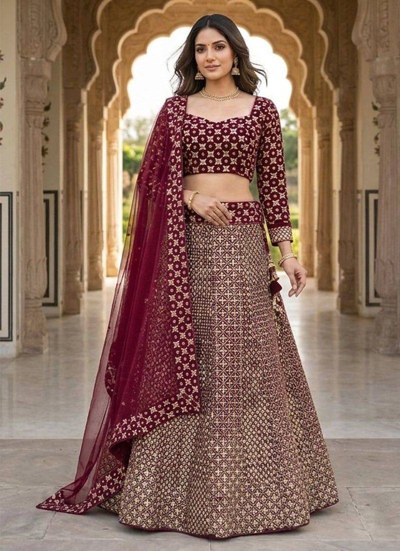 Designer Bollywood Style Wedding Wear Lehenga Choli