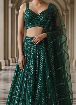 Designer Bollywood Style Wedding Wear Lehenga Choli 2
