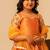 Deep orange embroidered taffeta lehenga set